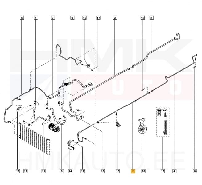 Konditsioneeri toru tagumine, kõrgsurve OEM Renault Trafic III L2 2014-