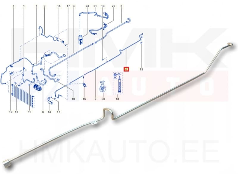 Konditsioneeri toru tagumine, kõrgsurve OEM Renault Trafic III 2014-  (R134A)