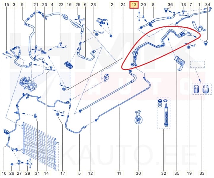 Konditsioneeri torud OEM Renault Espace V