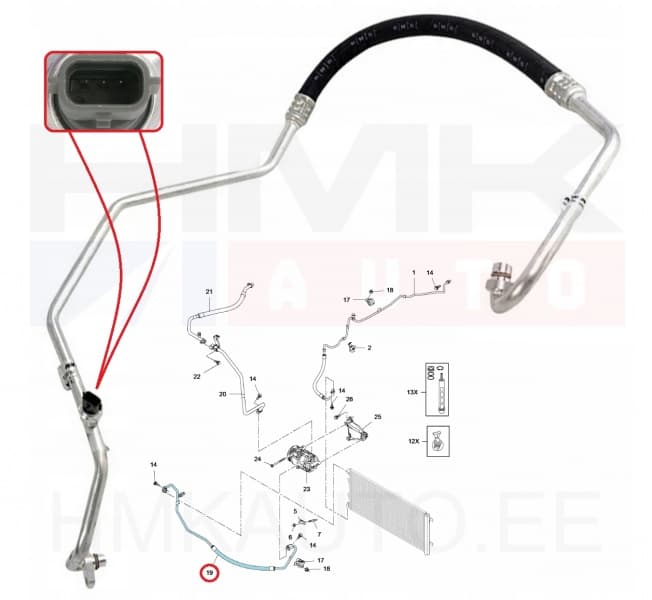 Konditsioneeri toru, kõrgsurve OEM Renault Master 2014-  RWD  (R134a)