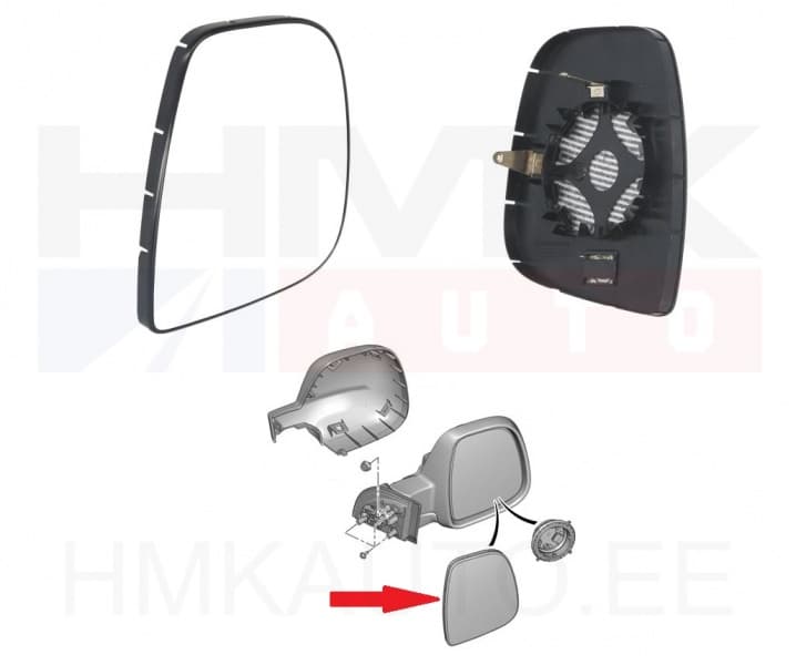 Peegliklaas parem Citroen/Peugeot