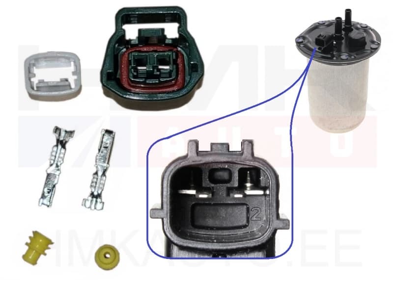 Kütusefiltri küttekeha pistik Renault 2-klemmi