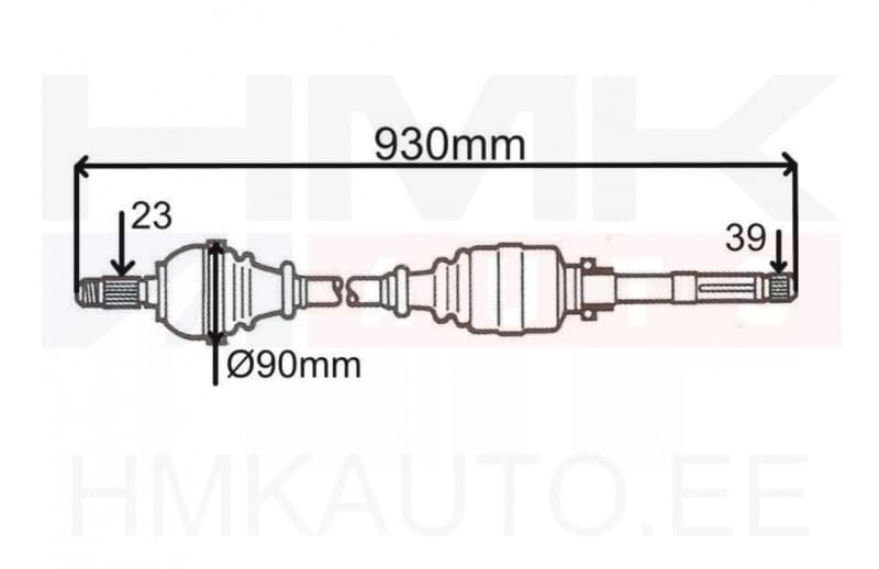 Veovõll komplektne parem Renault Laguna I 1,9DCI