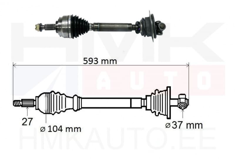 Veovõll komplektne vasak Renault Laguna II 2,2dCI