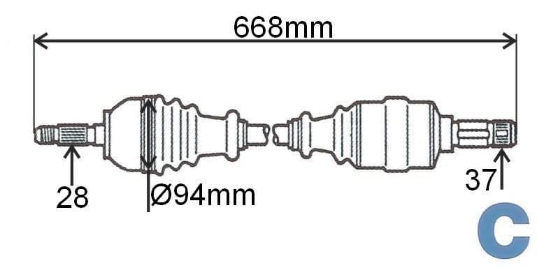Veovõll komplektne vasakp. Jumpy/Expert/Scudo 2,0HDI 2007-