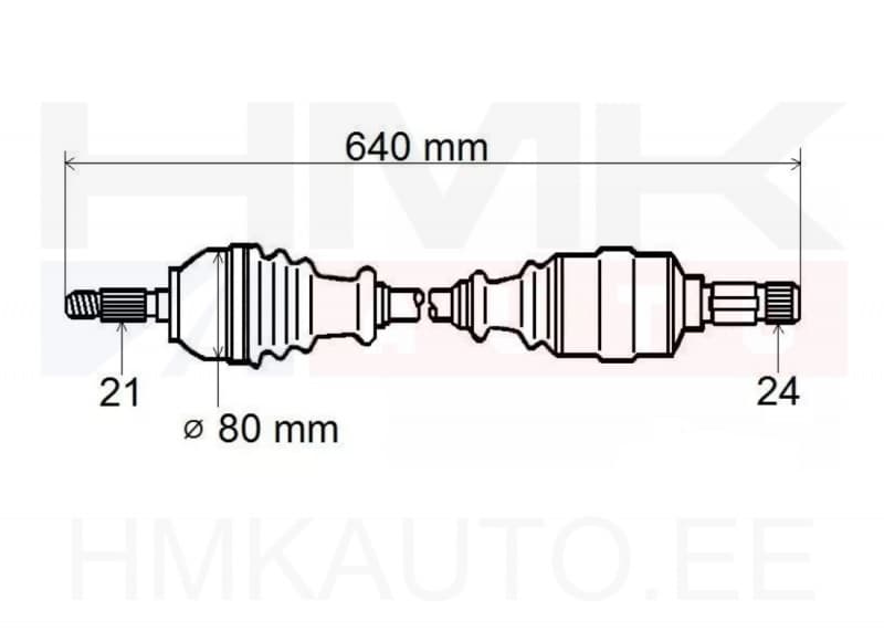 Veovõll komplektne vasak Citroen C3, C4 Cactus, DS3/Peugeot 208  BE4R-kast