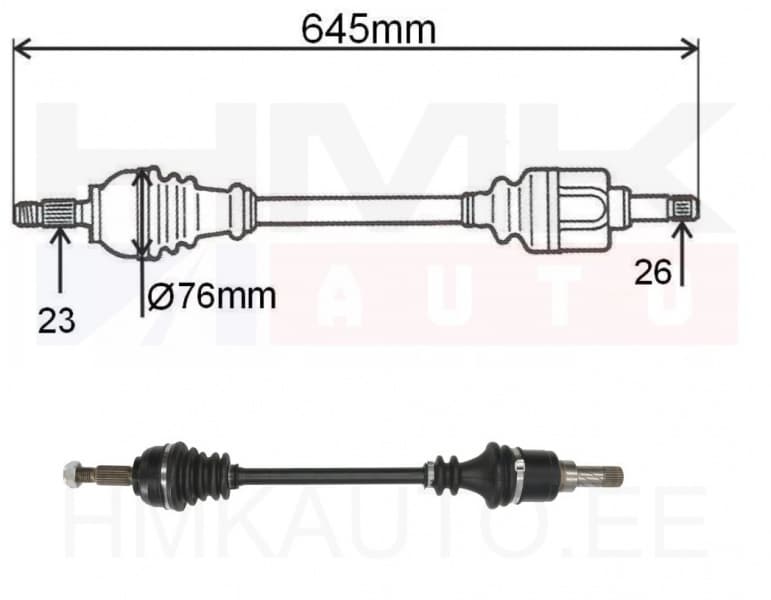 Veovõll komplektne vasak Renault Clio III