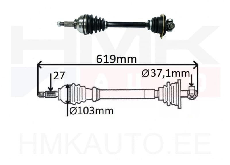 Veovõll komplektne vasak Renault Espace IV 2,2 DCI