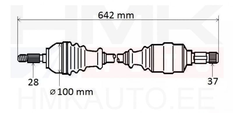 Veovõll komplektne vasak Peugeot