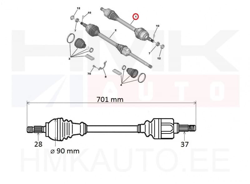 Veovõll komplektne vasak Jumpy/Expert/Scudo 2016-