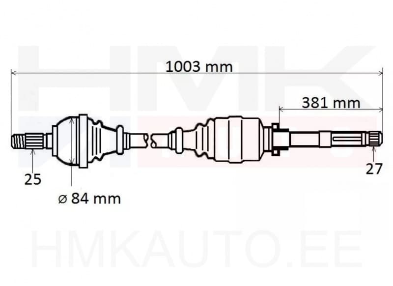 Veovõll parem Renault Megane IV 1,2TCe 2015- DW5 Automaatkast