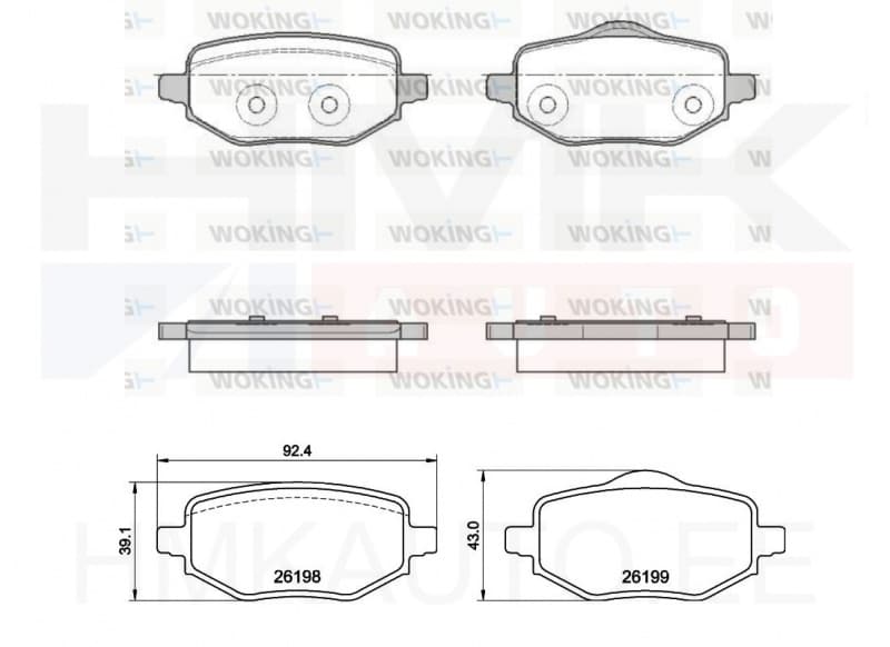 Piduriklotside komplekt tagumine Citroen C4 / Peugeot 2008,208 2019-