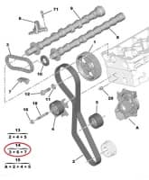 'Nukkvõlli keti komplekt OEM Citroen C5