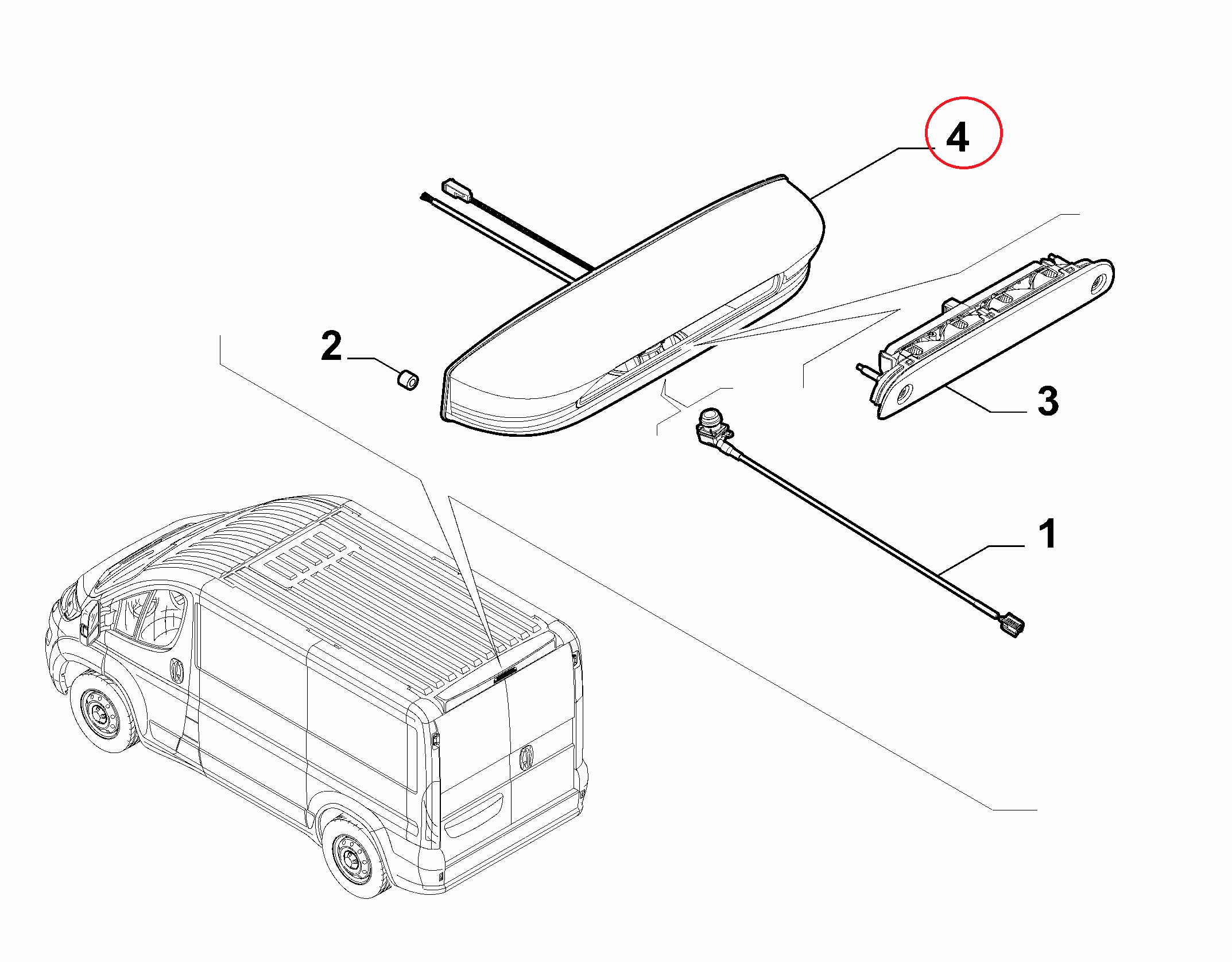 'Tagurduskaamera korpus koos piduritulega Jumper/Boxer/Ducato 2014-
