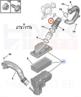 Turbo õhutoru tihend OEM Citroen/Peugeot
