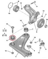 Esisilla õõtshoova puks, alumine eesmine Citroen C3(A51), C4 Cactus, DS3