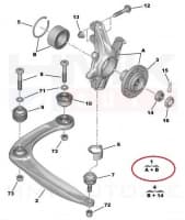 Käändtelg eesmine vasak OEM Citroen C4, DS4, C4 Picasso, Berlingo/Peugeot 307, 308, 3008, Partner