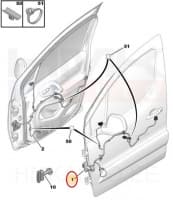 Juhtmestik esiuksele vasak OEM Citroen Berlingo/Peugeot Partner 2009-