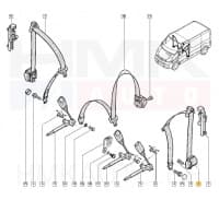 Turvavöö eesmine vasak OEM Renault Trafic II