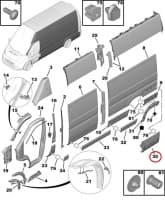 SOODUS!!! Külgpaneeli tagumine liist vasak OEM Jumper/Boxer/Ducato 2006-18 L2,L3 (laiendiga)