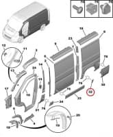 Külgpaneeli eesmine liist vasak OEM Jumper/Boxer/Ducato 2006- L1