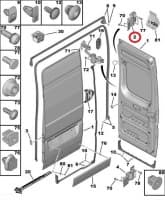Tagaukse hing ülemine OEM Jumper/Boxer/Ducato 2006-11 (270° avanevad uksed)