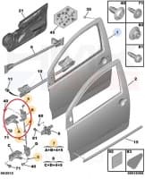Esiukse hing ülemine vasak OEM Citroen C2