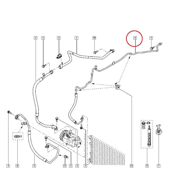 Konditsioneeri toru, kõrgsurve OEM Renault Master 2010-  (R134a)