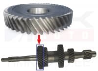 6-käigu hammasratas peavõllile 49H Ø35mm Renault PF6 k.kast 28/49 2019-