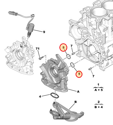 Õlipumba tihend OEM Citroen/Peugeot 1,5-1,6HDI