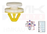 Ukseliistu/uksepolstri tüübel Renault 8mm (1tk.)