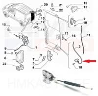 Ukselukusti tagauksele, alumine parem OEM Nemo/Bipper/Fiorino