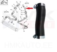 Turbo õhutoru(turbo poolne osa) Jumper/Boxer 2.0-2.2BlueHDi Euro6