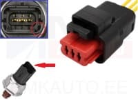 Kütuserõhu anduri pistik juhtmetega Citroen/Peugeot/Fiat/Renault 3-klemmi "punane"