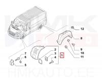 Esilogari esiosa vasak OEM Jumper/Boxer/Ducato 2006- (udutuledega)