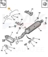 Väljalaskegaaside rõhuanduri toru OEM Citroen/Peugeot 2,0HDI