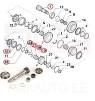 Käigukasti abivõlli komplekt 15x73 / 37h. OEM Jumper/Boxer/Ducato 2006-  M40