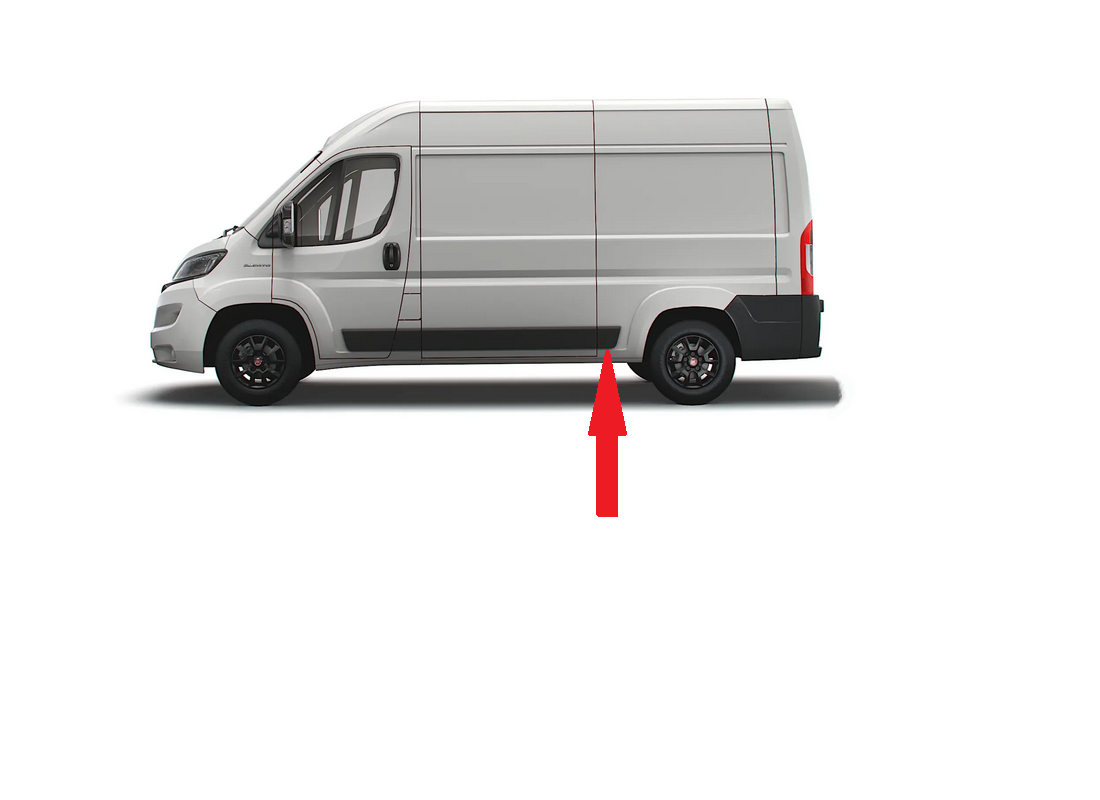 Külgpaneeli eesmine liist vasak OEM Jumper/Boxer/Ducato MCA 2021- L2 (360° Parking)