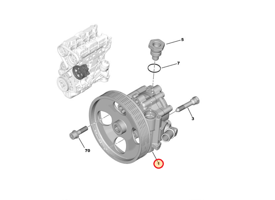 Roolivõimendi pump OEM Berlingo/Partner 1,6 08-  Ø137mm