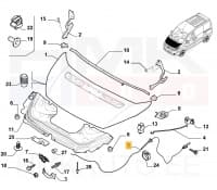 Kapotiluku tross koos hoovaga OEM Citroen C8, Jumpy/Peugeot 807, Expert/Fiat Ulysse, Scudo 2007-