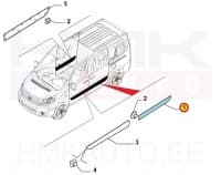 Liugukse/küljepaneeli liist vasak OEM Jumpy/Expert/Scudo 2007-  must