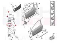 Esiukse hing ülemine vasak OEM Peugeot 308 2007-