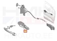 Ukselingi alusraam, esiuks parem/liuguks vasak OEM Citroen/Peugeot (võtmeta avamine)