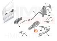 Ukselingi alusraam, esiuks vasak/liuguks parem/tagauks vasak OEM Citroen/Peugeot (võtmeta avamine)