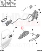 Ukselingi alusraam, tagauks vasak OEM Citroen C4 II