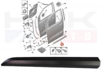 Esiukse liist vasak OEM Jumpy/ExpertProace 2016- (must)