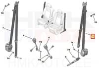 Turvavöö eesmine vasak OEM Citroen Berlingo/Peugeot Rifter 2018-