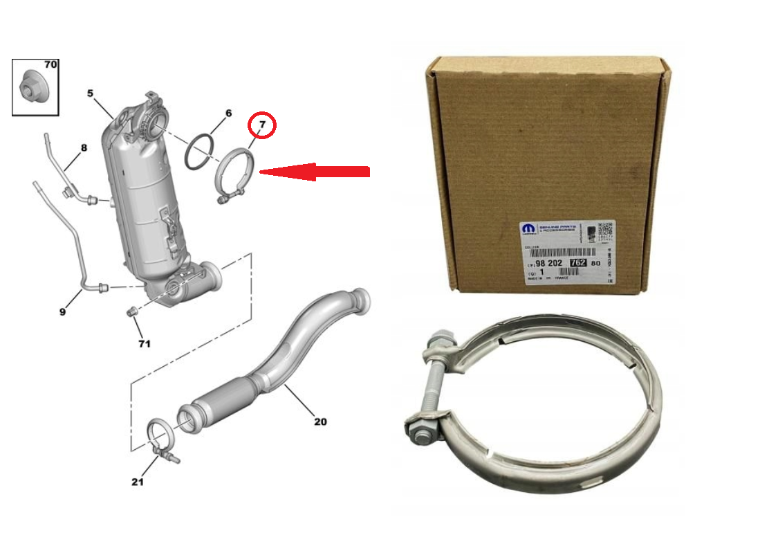 Summuti klamber OEM Citroen/Peugeot 1,2 EB2