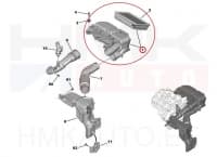 Õhufiltri korpus (koos filtriga) OEM Citroen/Peugeot 1,5BlueHDI DV5R
