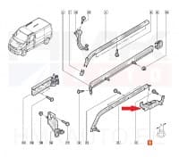 Liugukse stopper alumine parem OEM Renault Trafic II,III / Opel Vivaro A,B